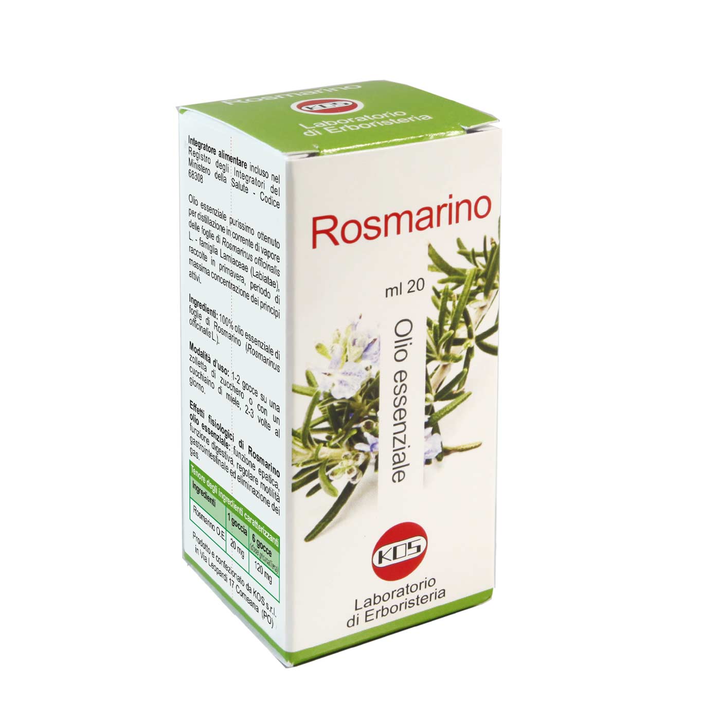 Rosmarino olio essenziale ml 20 - Olii essenziali - Kos Erboristeria